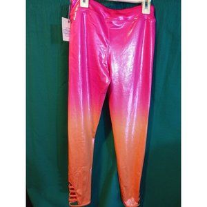 Girls Pink Orange Leggings Size L 10/12 BNWT More Than Magic 🇺🇸 ❤️
